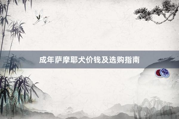 成年萨摩耶犬价钱及选购指南